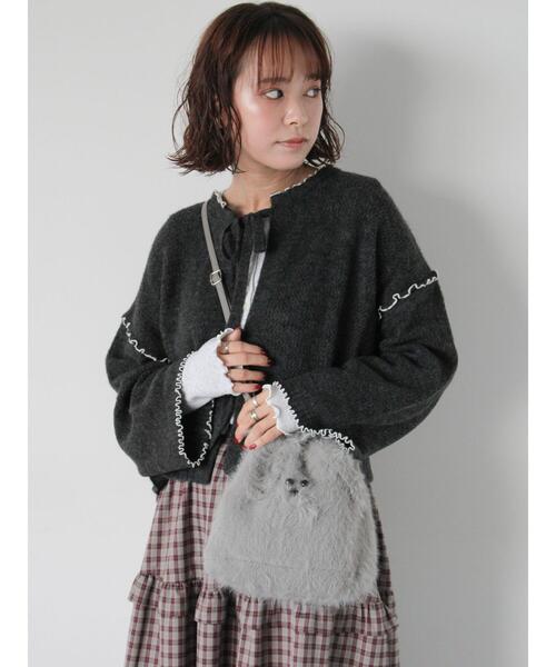 ehka sopo（エヘカソポ）の「ドッグフェイスミニショルダーバッグ（ハンドバッグ・レディース・ブラウン/オフホワイト/グレー・F）」の13枚目の写真