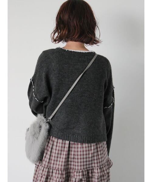 ehka sopo（エヘカソポ）の「ドッグフェイスミニショルダーバッグ（ハンドバッグ・レディース・ブラウン/オフホワイト/グレー・F）」の14枚目の写真