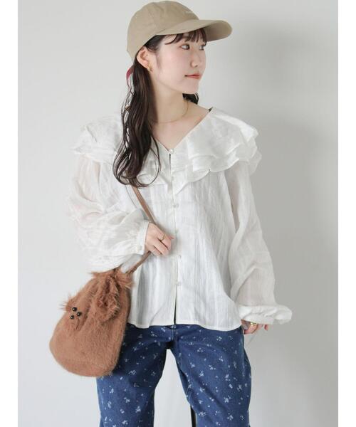 ehka sopo（エヘカソポ）の「ドッグフェイスミニショルダーバッグ（ハンドバッグ・レディース・ブラウン/オフホワイト/グレー・F）」の16枚目の写真