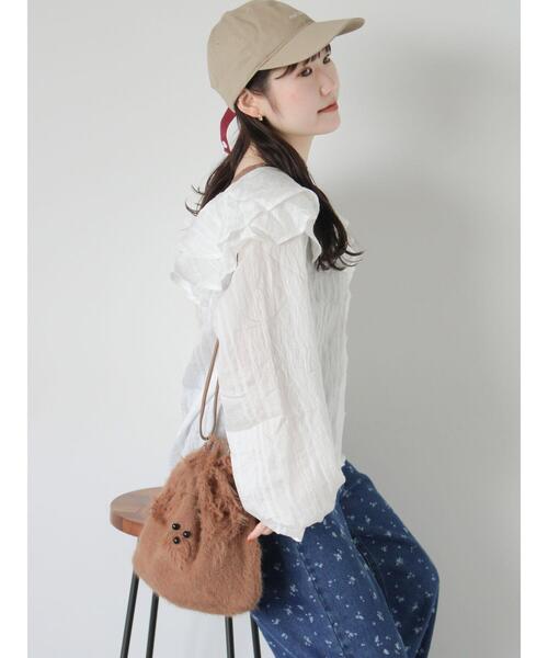 ehka sopo（エヘカソポ）の「ドッグフェイスミニショルダーバッグ（ハンドバッグ・レディース・ブラウン/オフホワイト/グレー・F）」の17枚目の写真