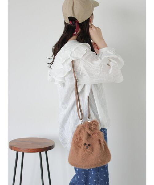 ehka sopo（エヘカソポ）の「ドッグフェイスミニショルダーバッグ（ハンドバッグ・レディース・ブラウン/オフホワイト/グレー・F）」の18枚目の写真