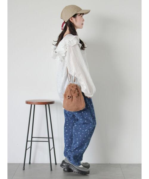 ehka sopo（エヘカソポ）の「ドッグフェイスミニショルダーバッグ（ハンドバッグ・レディース・ブラウン/オフホワイト/グレー・F）」の19枚目の写真