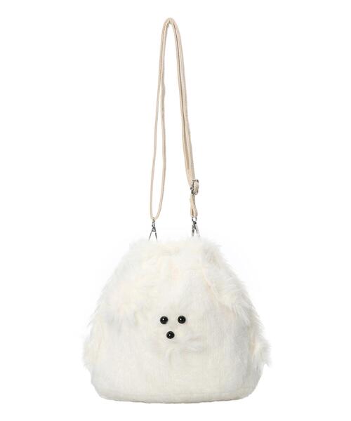 ehka sopo（エヘカソポ）の「ドッグフェイスミニショルダーバッグ（ハンドバッグ・レディース・ブラウン/オフホワイト/グレー・F）」の4枚目の写真