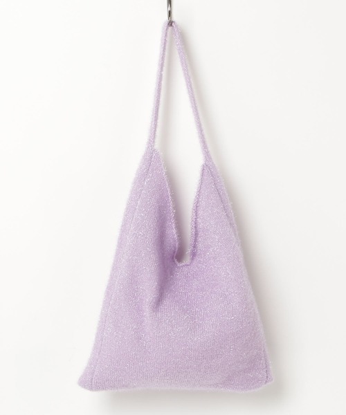 poiregnee（ポワニェ）の「［select］ラメニットバッグ（トートバッグ・レディース・ブラック/アイボリー/シルバー/パープル・FREE）」の4枚目の写真