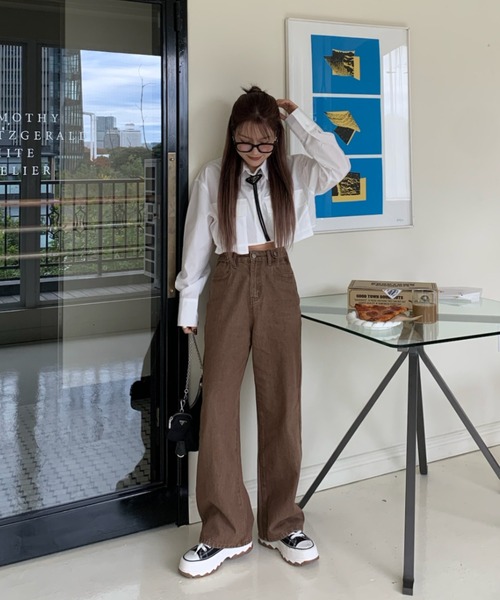 INTER FACTORY(インターファクトリー)の「mayu - ヴィンテージカラーデニム made in INTERFACTORY(デニムパンツ・レディース・ピンク/ブラウン・FREE)」の12枚目の写真
