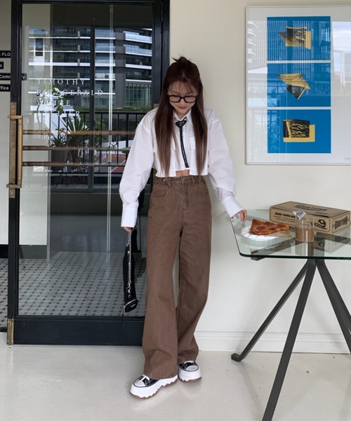 INTER FACTORY(インターファクトリー)の「mayu - ヴィンテージカラーデニム made in INTERFACTORY(デニムパンツ・レディース・ピンク/ブラウン・FREE)」の13枚目の写真