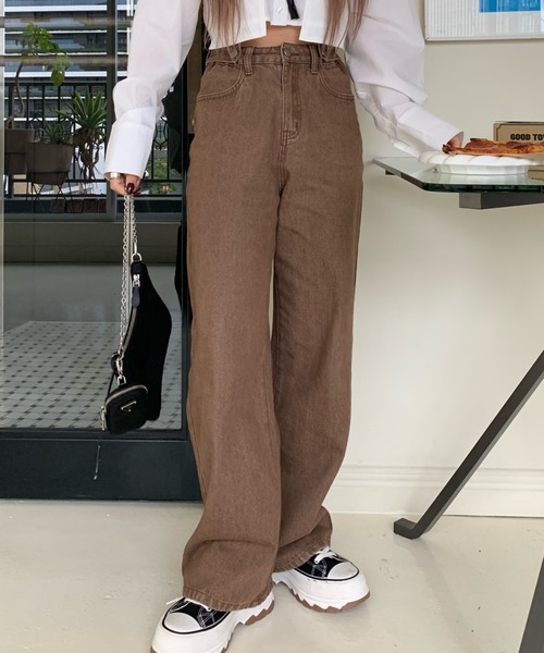 INTER FACTORY(インターファクトリー)の「mayu - ヴィンテージカラーデニム made in INTERFACTORY(デニムパンツ・レディース・ピンク/ブラウン・FREE)」の4枚目の写真