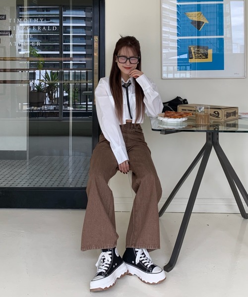 INTER FACTORY(インターファクトリー)の「mayu - ヴィンテージカラーデニム made in INTERFACTORY(デニムパンツ・レディース・ピンク/ブラウン・FREE)」の21枚目の写真
