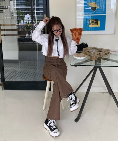 INTER FACTORY(インターファクトリー)の「mayu - ヴィンテージカラーデニム made in INTERFACTORY(デニムパンツ・レディース・ピンク/ブラウン・FREE)」の22枚目の写真