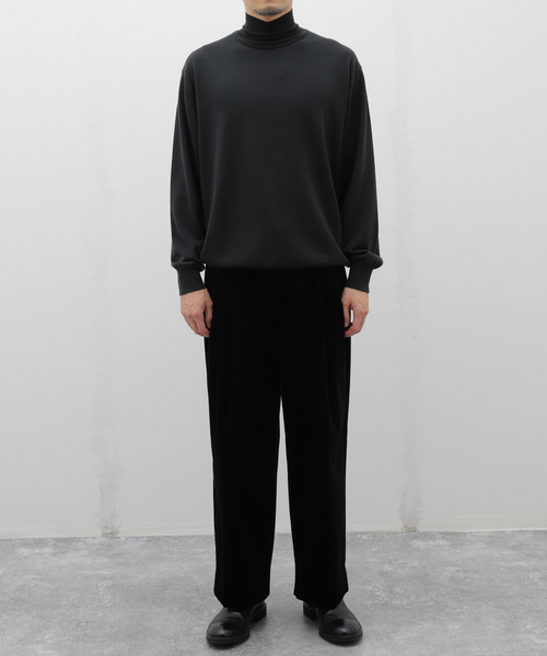 EDIFICE LA BOUCLE（エディフィスラブークル）の「LA BOUCLE (ラブークル) VELVET W BAGGY パンツ（その他パンツ・メンズ・ブラック・2）」の2枚目の写真