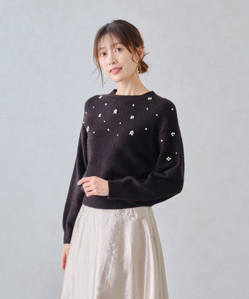 MISCH MASCH（ミッシュマッシュ）の「■2024秋冬新作■フラッフィービジューニット/MM448304（ニット/セーター・レディース・ブラック/ラベンダー/ホワイト・ﾌﾘ-）」の13枚目の写真