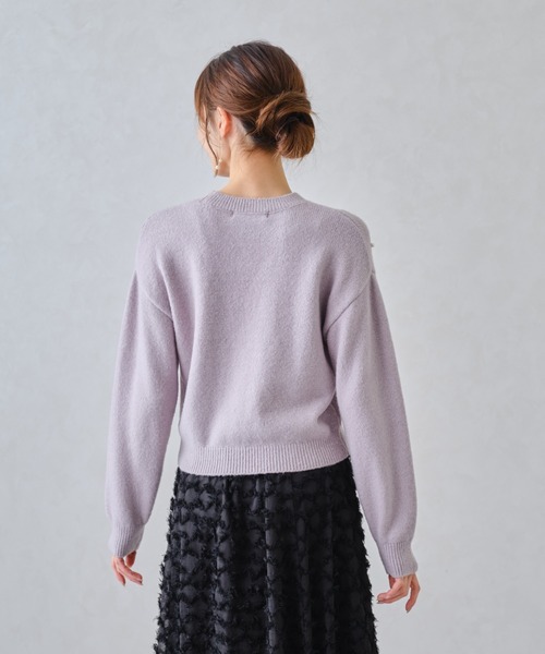 MISCH MASCH（ミッシュマッシュ）の「■2024秋冬新作■フラッフィービジューニット/MM448304（ニット/セーター・レディース・ブラック/ラベンダー/ホワイト・ﾌﾘ-）」の21枚目の写真