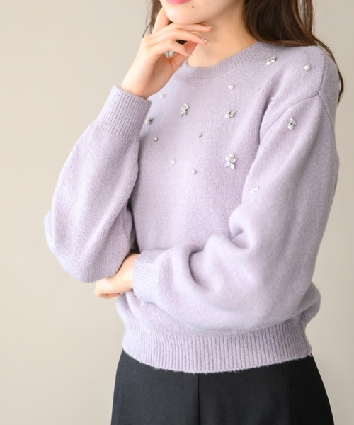 セール】□2024秋冬新作□フラッフィービジューニット/MM448304