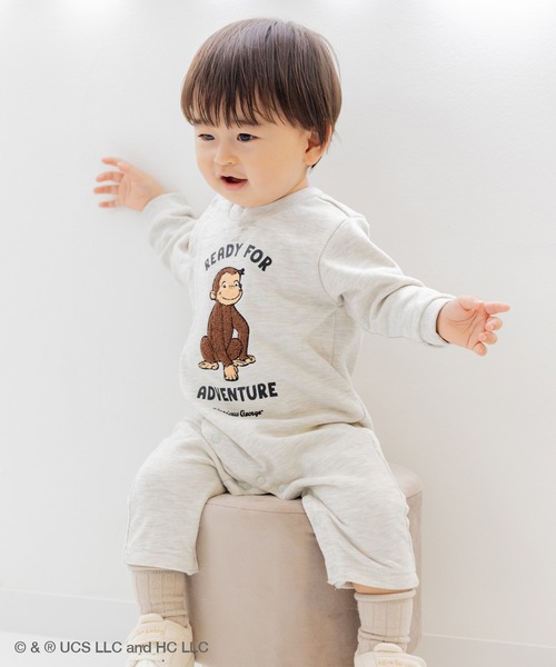 ロンパース・カバーオール littlecottonclothes12-18m セール】おさるのジョージ / 長袖カバーオール（ロンパース
