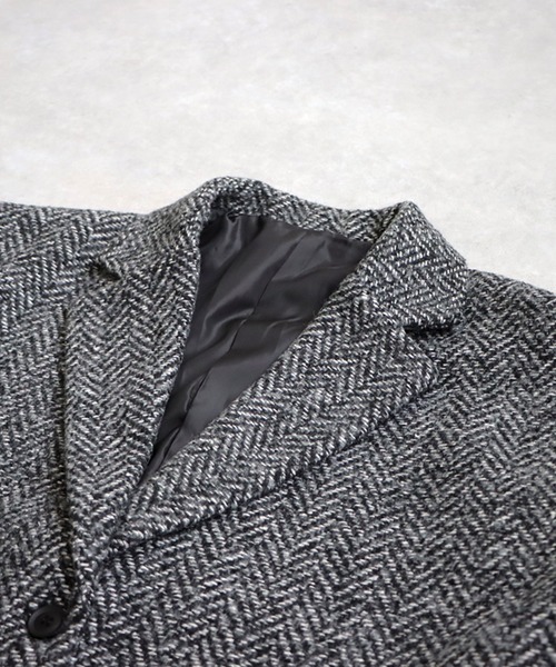 antiqua（アンティカ）の「ショート丈ツイードジャケット（テーラードジャケット・レディース・ブラックミックス・ONESIZE）」の4枚目の写真