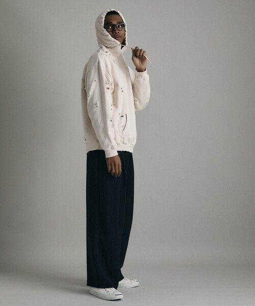 Firsthand(ファーストハンド)の「Firsthand/ファーストハンド DAMAGE HOODIE / ダメージプルオーバーフーディ(パーカー・メンズ・オートミール/グレー/ブラック・M/L)」の17枚目の写真