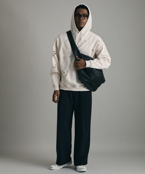 Firsthand(ファーストハンド)の「Firsthand/ファーストハンド DAMAGE HOODIE / ダメージプルオーバーフーディ(パーカー・メンズ・オートミール/グレー/ブラック・M/L)」の12枚目の写真