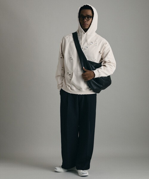 Firsthand(ファーストハンド)の「Firsthand/ファーストハンド DAMAGE HOODIE / ダメージプルオーバーフーディ(パーカー・メンズ・オートミール/グレー/ブラック・M/L)」の15枚目の写真