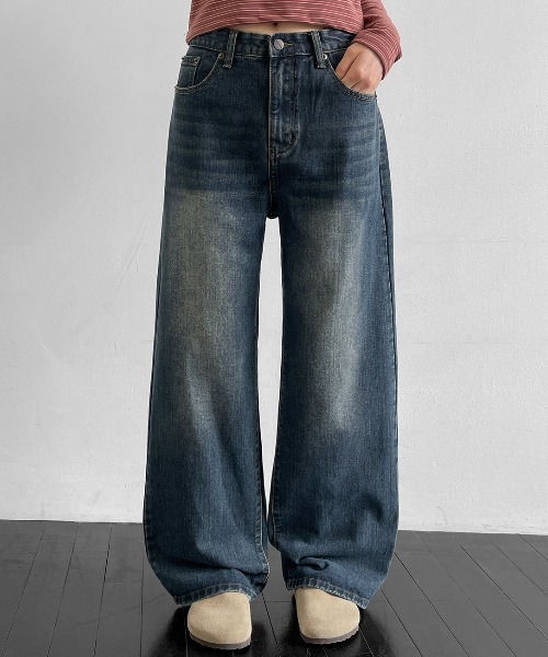 BLACKUP（ブラックアップ）の「[MADE] タキボーイフィットデニムパンツ（デニムパンツ・レディース・ブラック/ブルー/ダークブルー・LARGE/MEDIUM/SMALL）」の3枚目の写真