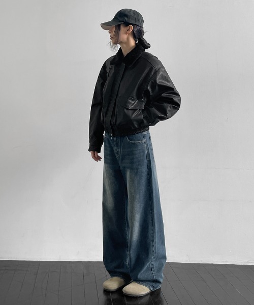 BLACKUP（ブラックアップ）の「[MADE] タキボーイフィットデニムパンツ（デニムパンツ・レディース・ブラック/ブルー/ダークブルー・LARGE/MEDIUM/SMALL）」の21枚目の写真