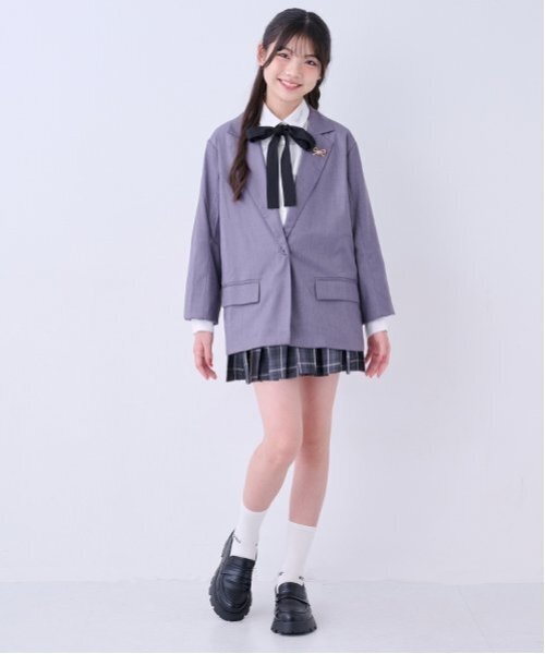by LOVEiT（バイラビット）の「ベルトつきプリーツスカート（インパンつき）（スカート・キッズ・グレー/サックスブルー/ブラック/マルチ・120cm/160cm/150cm/140cm/130cm）」の16枚目の写真