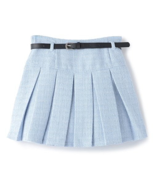 by LOVEiT（バイラビット）の「ベルトつきプリーツスカート（インパンつき）（スカート・キッズ・グレー/サックスブルー/ブラック/マルチ・120cm/160cm/150cm/140cm/130cm）」の15枚目の写真