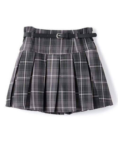 by LOVEiT（バイラビット）の「ベルトつきプリーツスカート（インパンつき）（スカート・キッズ・グレー/サックスブルー/ブラック/マルチ・120cm/160cm/150cm/140cm/130cm）」の12枚目の写真
