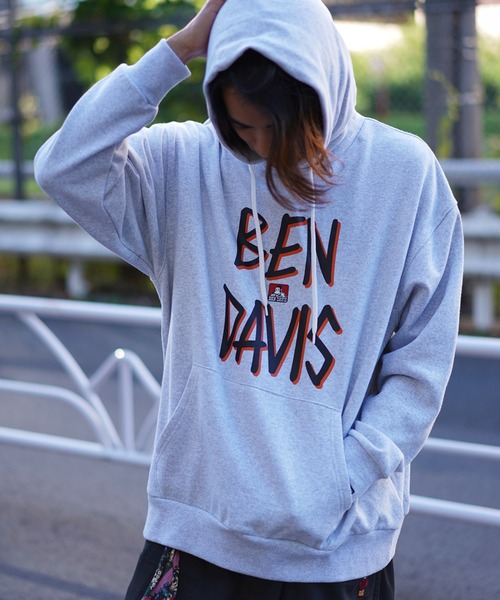 【セール】《BEN DAVIS》プリントパーカー /リサイクルコットン混・抗菌防臭加工（パーカー）｜BEN DAVIS（ベンデイビス）