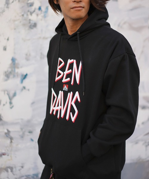 【セール】《BEN DAVIS》プリントパーカー /リサイクルコットン混・抗菌防臭加工（パーカー）｜BEN DAVIS（ベンデイビス）パーカー