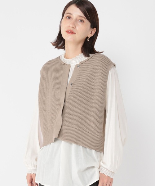 studio CLIP(スタディオクリップ)の「7ゲージフライトフロント畦ベスト(ベスト・レディース・ライトグレー/アイボリー/ネイビー・FREE)」の13枚目の写真