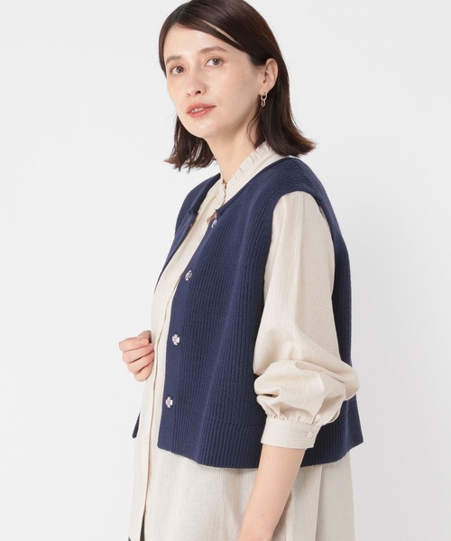 studio CLIP(スタディオクリップ)の「7ゲージフライトフロント畦ベスト(ベスト・レディース・ライトグレー/アイボリー/ネイビー・FREE)」の16枚目の写真