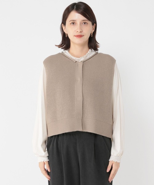 studio CLIP(スタディオクリップ)の「7ゲージフライトフロント畦ベスト(ベスト・レディース・ライトグレー/アイボリー/ネイビー・FREE)」の17枚目の写真