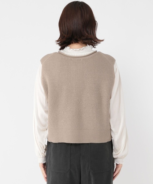 studio CLIP(スタディオクリップ)の「7ゲージフライトフロント畦ベスト(ベスト・レディース・ライトグレー/アイボリー/ネイビー・FREE)」の19枚目の写真