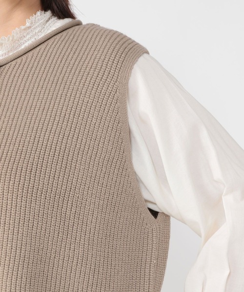 studio CLIP(スタディオクリップ)の「7ゲージフライトフロント畦ベスト(ベスト・レディース・ライトグレー/アイボリー/ネイビー・FREE)」の21枚目の写真