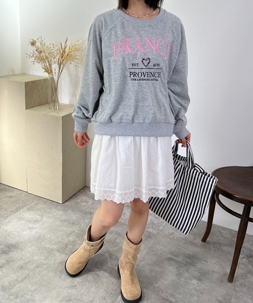 mebole(メボレ)の「フロントロゴスウェット(スウェット・レディース・グレー/アイボリー・FREE)」の19枚目の写真