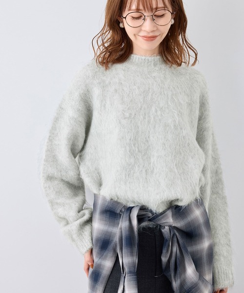 ROPE' PICNIC（ロペピクニック）の「長起毛ニットプルオーバー（ニット/セーター・レディース・チャコールグレー/ライトグレー/ピンク/キナリ・38）」の3枚目の写真