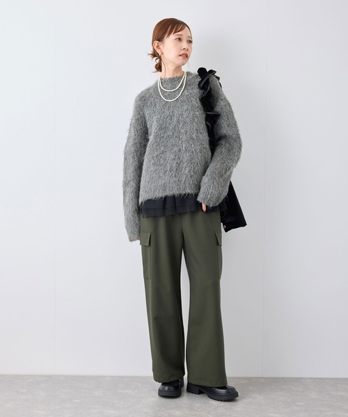 ROPE' PICNIC（ロペピクニック）の「長起毛ニットプルオーバー（ニット/セーター・レディース・チャコールグレー/ライトグレー/ピンク/キナリ・38）」の6枚目の写真