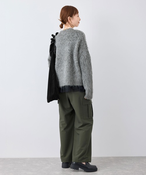 ROPE' PICNIC（ロペピクニック）の「長起毛ニットプルオーバー（ニット/セーター・レディース・チャコールグレー/ライトグレー/ピンク/キナリ・38）」の7枚目の写真
