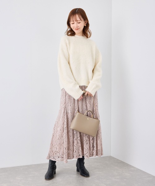 ROPE' PICNIC（ロペピクニック）の「長起毛ニットプルオーバー（ニット/セーター・レディース・チャコールグレー/ライトグレー/ピンク/キナリ・38）」の11枚目の写真