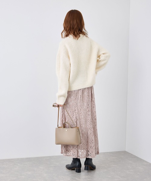 ROPE' PICNIC（ロペピクニック）の「長起毛ニットプルオーバー（ニット/セーター・レディース・チャコールグレー/ライトグレー/ピンク/キナリ・38）」の12枚目の写真