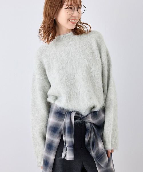 ROPE' PICNIC（ロペピクニック）の「長起毛ニットプルオーバー（ニット/セーター・レディース・チャコールグレー/ライトグレー/ピンク/キナリ・38）」の18枚目の写真