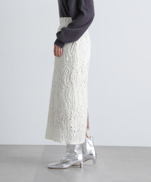 N.（N. Natural Beauty Basic）（エヌエヌナチュラルビューティーベーシック）の「◆シアー刺繍スカート（スカート・レディース・オフホワイト/ブラック・SMALL/MEDIUM）」の11枚目の写真