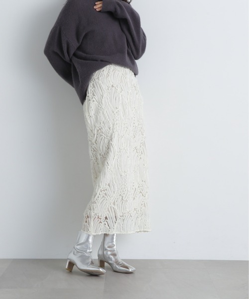 N.（N. Natural Beauty Basic）（エヌエヌナチュラルビューティーベーシック）の「◆シアー刺繍スカート（スカート・レディース・オフホワイト/ブラック・SMALL/MEDIUM）」の16枚目の写真