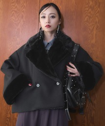 HARE | ウーリーテックフェイクファーショートコート(HARE)(その他アウター)