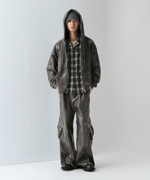 HARE（ハレ）の「ブラーカモフラZIPパーカー(HARE)（パーカー・メンズ・ブラウン系その他/ブラック系その他・FREE）」の19枚目の写真