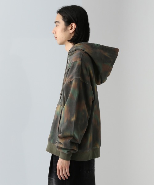 HARE（ハレ）の「ブラーカモフラZIPパーカー(HARE)（パーカー・メンズ・ブラウン系その他/ブラック系その他・FREE）」の8枚目の写真