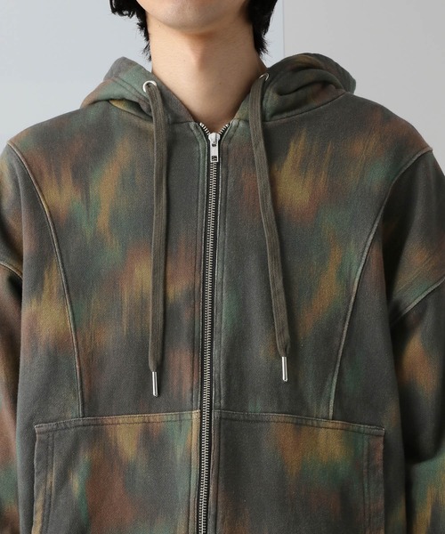 HARE（ハレ）の「ブラーカモフラZIPパーカー(HARE)（パーカー・メンズ・ブラウン系その他/ブラック系その他・FREE）」の10枚目の写真