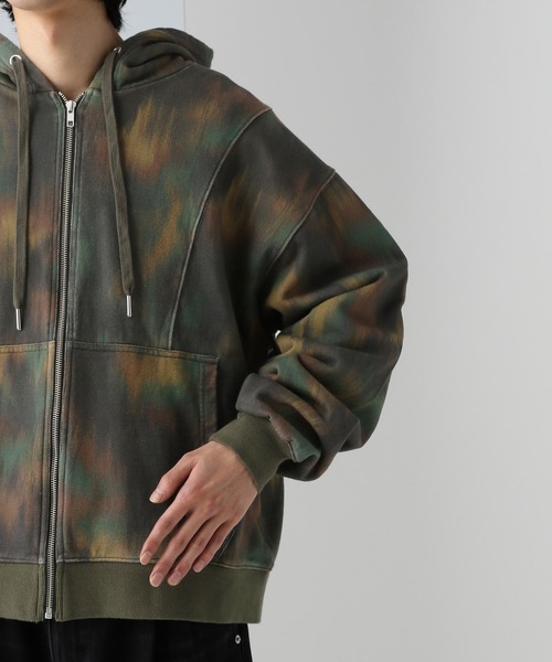 HARE（ハレ）の「ブラーカモフラZIPパーカー(HARE)（パーカー・メンズ・ブラウン系その他/ブラック系その他・FREE）」の3枚目の写真