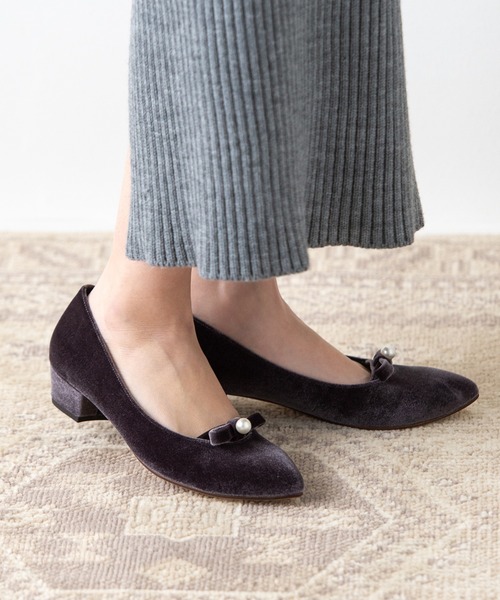 【セール】パールリボンポインテッドトゥパンプス(113-45111)JELLY BEANS(ジェリービーンズ)（パンプス）｜JELLY BEANS（ジェリービーンズ）