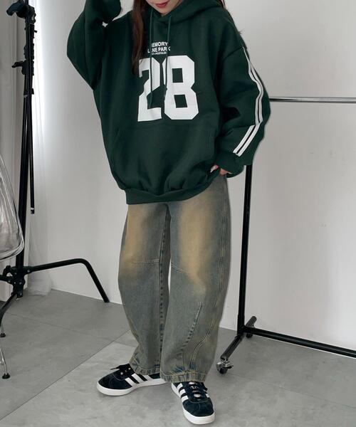 WEGO(ウィゴー)の「WEGO/サイドラインナンバリングパーカー(パーカー・レディース・ブラック/ワイン/グリーン・FREE)」の5枚目の写真